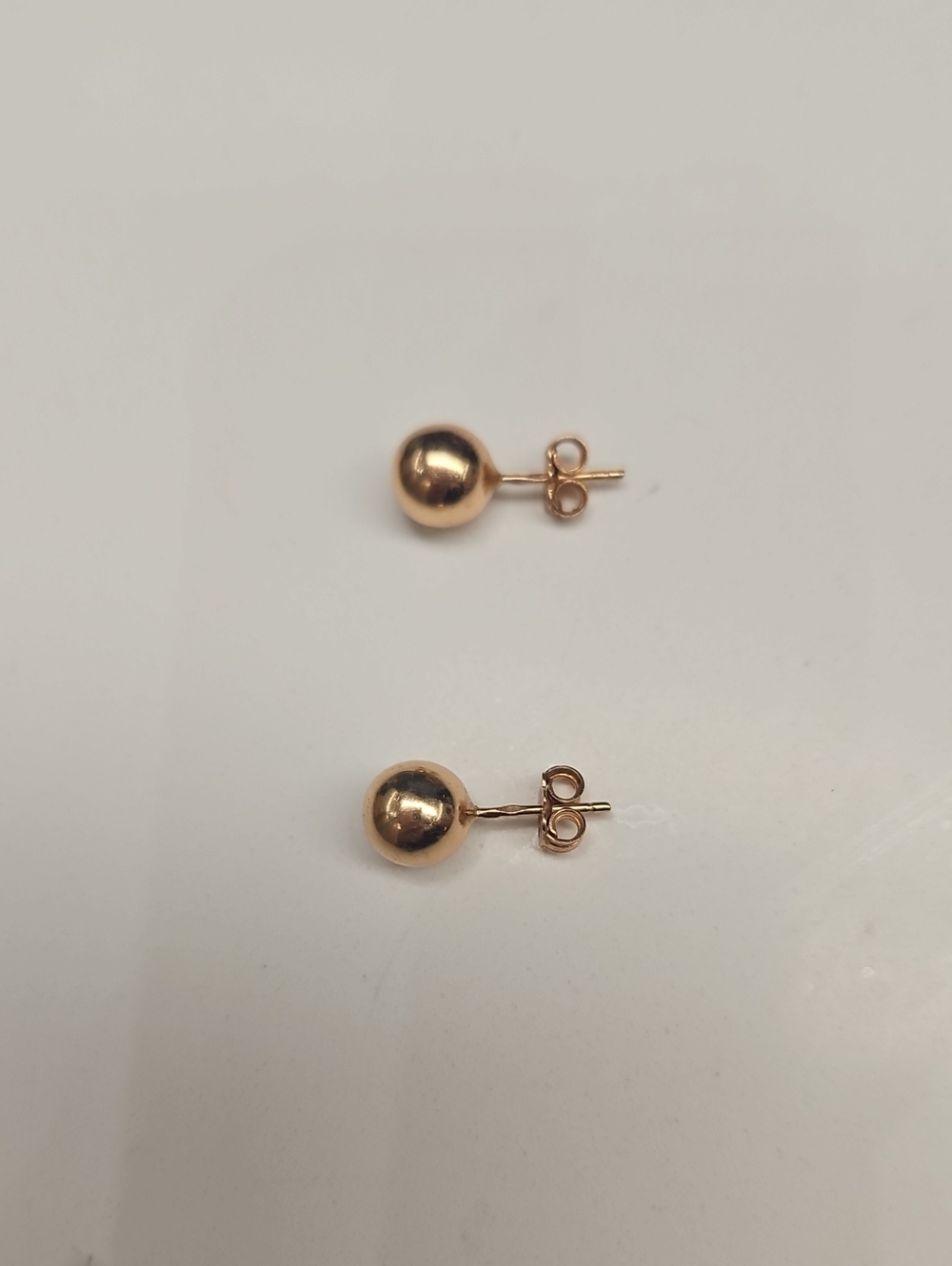 19 K Gold Ball Stud Earrings - Women's Jewelry
